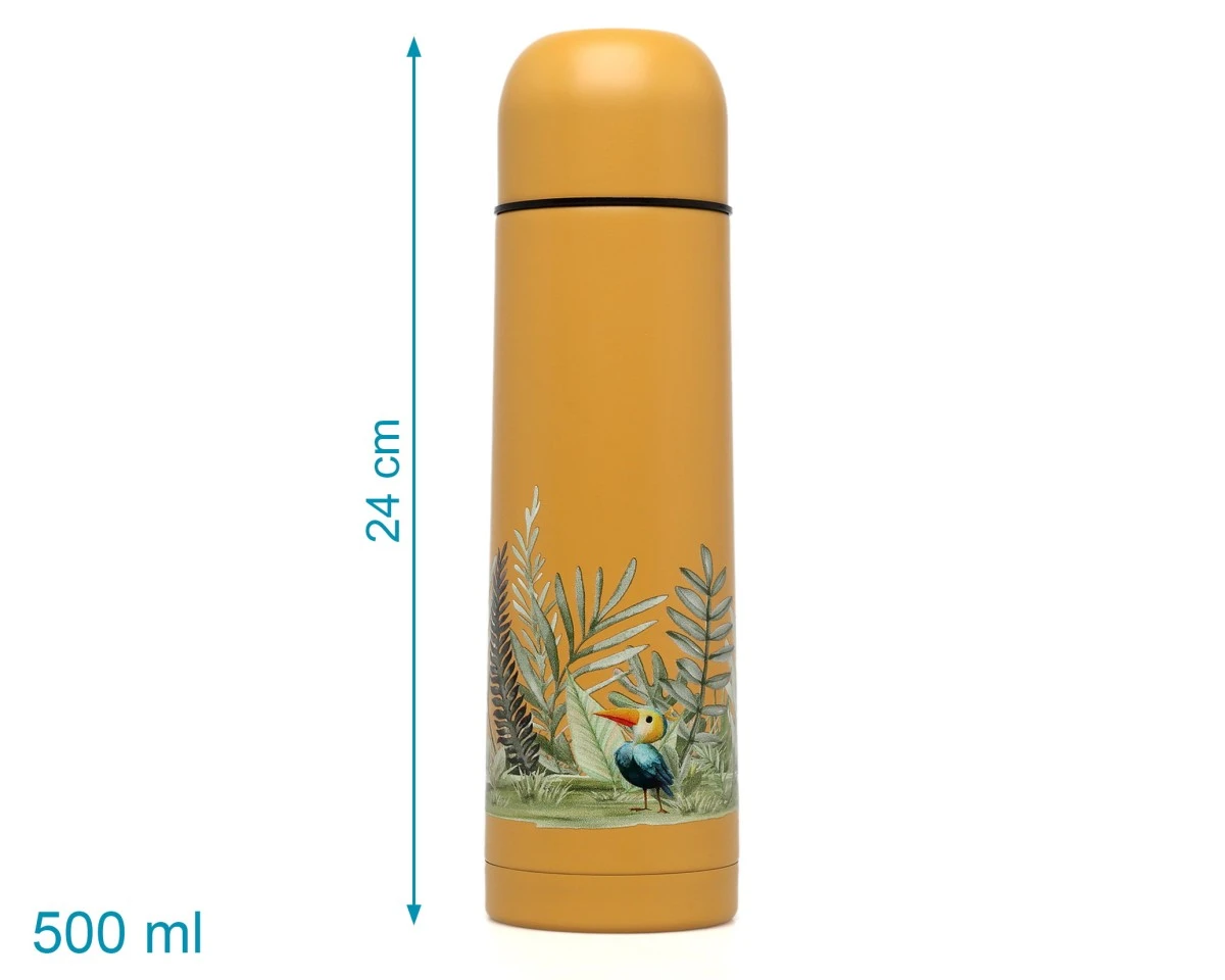 Termo para Líquidos 500 ml.  Mostaza Kiokids